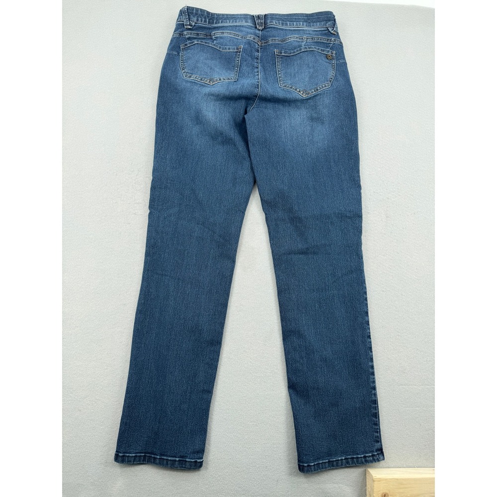Democracy Ab Solution Straight Leg Jeans Womens 10T Tall (32x31) Blue Denim - Picture 5 of 10